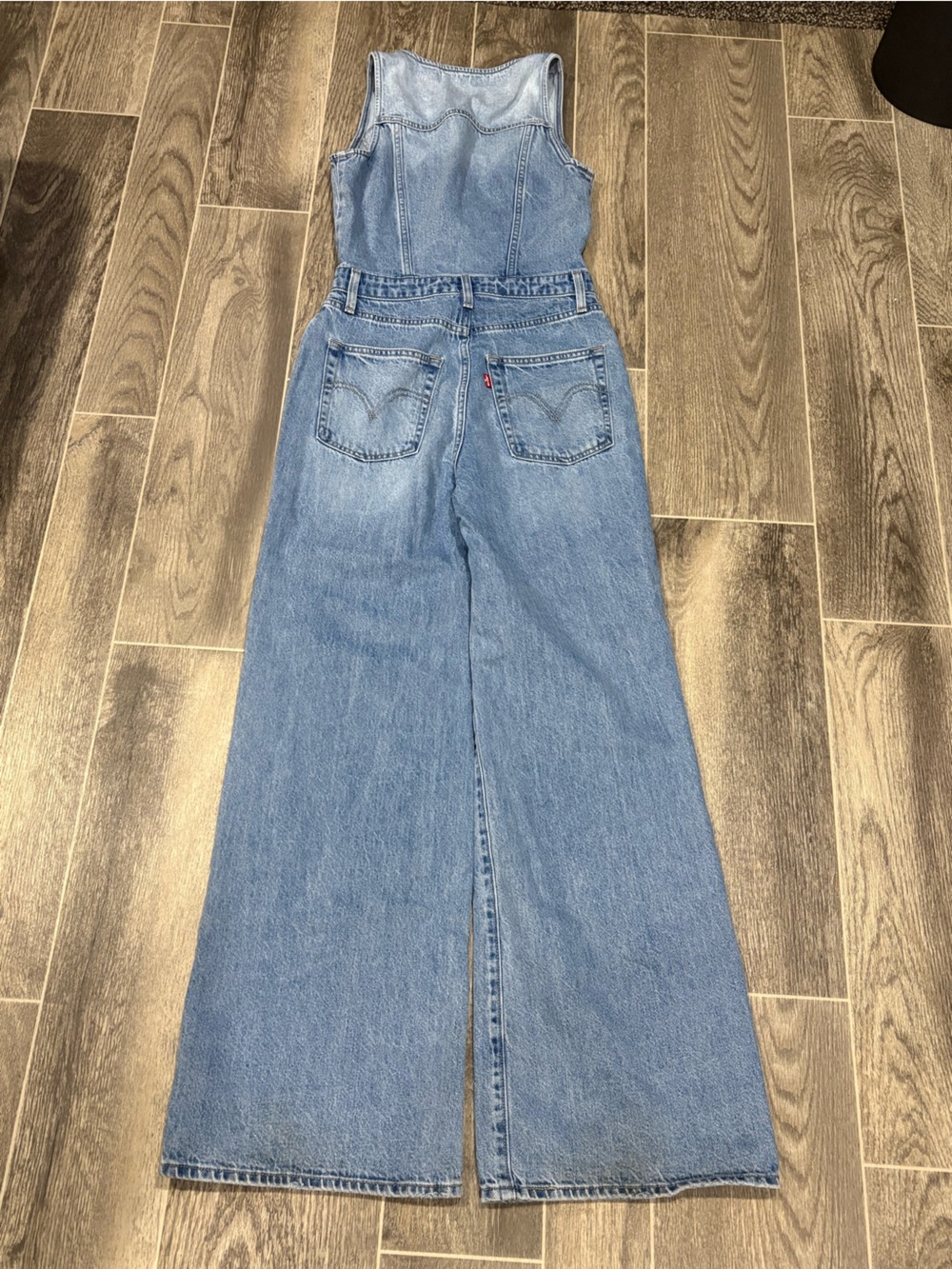 Levi's Light Blue Wide-Leg Denim Jumpsuit - Picture 8 of 12